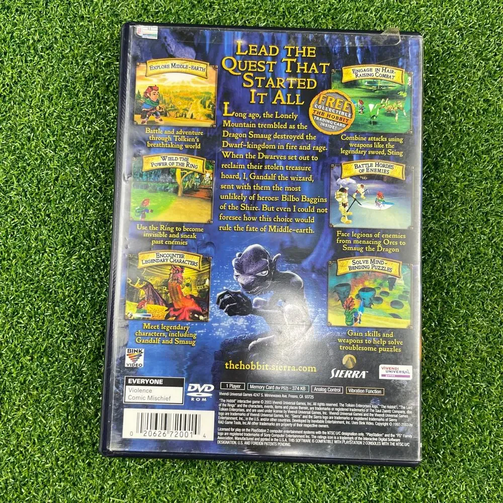 The Hobbit: The Prelude to The Lord of the Rings (Sony PlayStation 2, 2003) CIB
